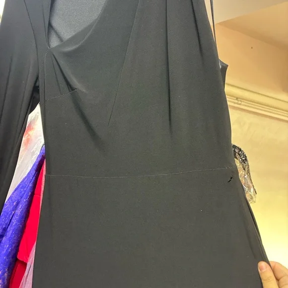 Betsy & Adam Black One-Shoulder Long Sleeve Sheath Dress Size 6 NWT - Picture 9 of 9